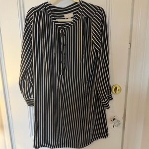 Black and White Striped Women's Top